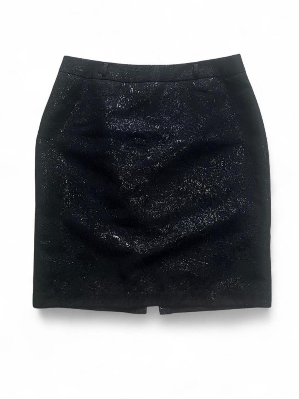 Worthington Black Shimmery Floral Pencil Skirt